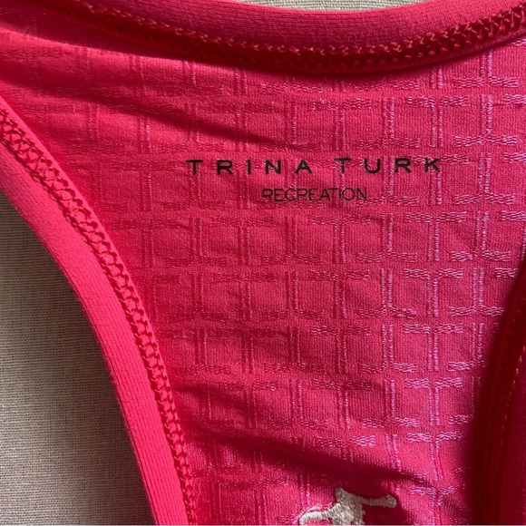 Trina Turk Recreation Hot Pink workout Athletic Tank Top Sz L - Picture 4 of 8